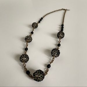 NEW without tag Coldwater Creek Bronze Gold Chain Black Beaded Long Necklace